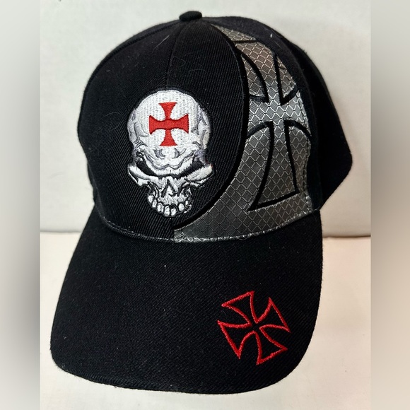 Chopper Team Embroidered Skull Adjustable Baseball Hat Trucker Cap - Picture 1 of 3